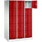 Armoire à casiers Resisto de C+P, 3 compartiments, 15 casiers, L 1148 x P 640 x H 1950 mm, gris clair