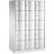 Armoire à casiers Resisto de C+P, 3 compartiments, 15 casiers, L 1148 x P 640 x H 1950 mm, gris clair/vert clown