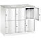 Armoire à casiers Resisto de C+P, 3 compartiments, 6 casiers, L 1148 x P 540 x H 1077 mm, blanc trafic