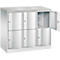 Armoire à casiers Resisto de C+P, 3 compartiments, 6 casiers, L 1148 x P 540 x H 1077 mm, gris clair