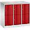 Armoire à casiers Resisto de C+P, 3 compartiments, 6 casiers, L 1148 x P 540 x H 1077 mm, gris clair/vert clown