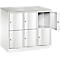 Armoire à casiers Resisto de C+P, 3 compartiments, 6 casiers, L 1148 x P 640 x H 1077 mm, blanc trafic