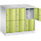 Armoire à casiers Resisto de C+P, 3 compartiments, 6 casiers, L 1148 x P 640 x H 1077 mm, gris clair/bleu clair