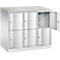 Armoire à casiers Resisto de C+P, 3 compartiments, 6 casiers, L 1148 x P 640 x H 1077 mm, gris clair