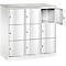 Armoire à casiers Resisto de C+P, 3 compartiments, 9 casiers, L 1148 x P 540 x H 1255 mm, gris clair