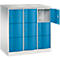 Armoire à casiers Resisto de C+P, 3 compartiments, 9 casiers, L 1148 x P 640 x H 1255 mm, gris clair/bleu clair