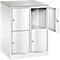 Armoire à casiers verrouillables Resisto de C+P, 2 compartiments, 4 casiers, L 772 x P 640 x H 1077 mm, blanc trafic