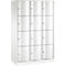 Armoire à casiers verrouillables Resisto de C+P, 3 compartiments, 12 casiers, L 1148 x P 540 x H 1950 mm, blanc trafic