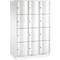 Armoire à casiers verrouillables Resisto de C+P, 3 compartiments, 12 casiers, L 1148 x P 640 x H 1950 mm, blanc trafic