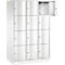 Armoire à casiers verrouillables Resisto de C+P, 3 compartiments, 12 casiers, L 1148 x P 640 x H 1950 mm, blanc trafic