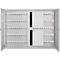 Armoire à clés, double porte, l. 730 x P 80 x H 550 mm, pour 100 clés