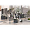 Armoire à dossiers Porto, 2 portes et 2 tablettes, 3 HC, L 810 x P 400 x H 1200 mm, graphite