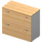 Armoire à dossiers suspendus ARLON OFFICE, 2 hauteurs de classeur, l. 900 x P 450 x H 816 mm, coloris hêtre/alu