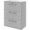 Armoire à dossiers suspendus BARI, 3 tiroirs, verrouillage central, l. 819 x P 430 x H 1117 mm, gris clair