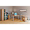Armoire à double porte, en bois, 2 OH, poignées, étagère réglable en hauteur, L 700 x P 400 x H 740 mm, blanc