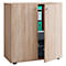 Armoire à double porte, en bois, 2 OH, poignées, étagère réglable en hauteur, L 700 x P 400 x H 740 mm, chêne Sonoma