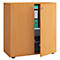 Armoire à double porte, en bois, 2 OH, poignées, étagère réglable en hauteur, L 700 x P 400 x H 740 mm, hêtre