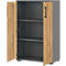 Armoire à double porte Profi 2.0, en bois, 3 compartiments en OH, L 800 x P 400 x H 1230 mm, Grandson chêne/graphite