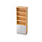 Armoire à étagères 6 HC, 2 HC en construction fermée, l. 800 x P 420 mm, coloris érable/argent