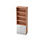 Armoire à étagères 6 HC, 2 HC en construction fermée, l. 800 x P 420 mm, noyer/argent