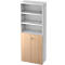 Armoire à étagères TOPAS LINE, 3 HC Étagère/3 HC Portes, blanc/chêne