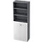 Armoire à étagères TOPAS LINE, 3 HC Étagère/3 HC Portes, graphite/blanc