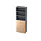 Armoire à étagères TOPAS LINE, 3 HC Étagère/3 HC Portes, graphite/chêne