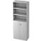 Armoire à étagères TOPAS LINE, 3 HC Étagère/3 HC Portes, gris clair/gris clair
