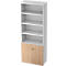 Armoire à étagères TOPAS LINE, 4 HC Étagère/2 HC Portes, blanc/chêne