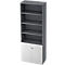 Armoire à étagères TOPAS LINE, 4 HC Étagère/2 HC Portes, graphite/blanc