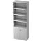 Armoire à étagères TOPAS LINE, 4 HC Étagère/2 HC Portes, gris clair/gris clair