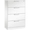Armoire à fiches, 2 rangées pour A4 horizontal, 4 tiroirs avec extension totale &amp; poignées en forme d'étrier, fermeture centrale, L 800 x P 435 x H 1298 mm, blanc/blanc