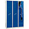 Armoire à linge, 6 compartiments, avec socle, 6 compartiments, avec portes en Z, serrure à cylindre, gris clair/bleu clair