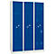 Armoire à linge, 6 compartiments, avec socle, 6 compartiments, avec portes en Z, serrure à cylindre, gris clair/bleu clair