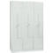 Armoire à linge, 6 compartiments, avec socle, 6 compartiments, avec portes en Z, serrure à cylindre, gris clair