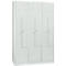 Armoire à linge, 6 compartiments, avec socle, 6 compartiments, avec portes en Z, verrou tournant, gris clair