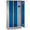 Armoire à linge avec base ,3 compartiments, serrure à cylindre, aluminium blanc/bleu azur