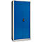 Armoire à matériel - acier - verrouillable - 5 HC - l. 950 x P 400 x H 1935 mm - 4 tablettes galvanisées - aluminium blanc/bleu gentiane - notre marque Schäfer Shop Select