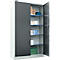 Armoire à matériel - acier - verrouillable - 5 HC - l. 950 x P 400 x H 1935 mm - 4 tablettes galvanisées - aluminium blanc/gris anthracite - notre marque Schäfer Shop Select