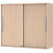 Armoire à monter à porte coulissante BARI, 4 tablettes, serrure, avec cloison médiane, l. 1200 x P 430 x H 1057 mm, coloris érable