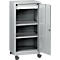 Armoire à outils à roulettes, porte à charnières, 2 étagères, 1 tiroir, L 500 x P 500 x H 1000 mm, verrouillable, aluminium blanc