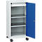 Armoire à outils à roulettes, porte à charnières, 2 étagères, 1 tiroir, L 500 x P 500 x H 1000 mm, verrouillable, gris/bleu clair 