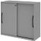 Armoire à porte coulissante BARI, 4 tablettes, serrure, avec cloison médiane, l. 1200 x P 430 x H 1117 mm, gris moyen/gris moyen