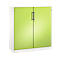 Armoire à portes battantes ASISTO C 3000, 3 hauteurs de classeurs, l. 1200 mm, blanc/jaune-vert