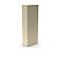 Armoire beige haute avec deux portes, des poignées et une serrure sur fond blanc.