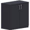 Armoire à portes battantes BEXXSTAR, en bois, 2 hauteurs de classeur, l. 800 x P 445 x H 825 mm, noir