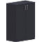 Armoire à portes battantes BEXXSTAR, en bois, 3 hauteurs de classeur, l. 800 x P 445 x H 1155 mm, noir