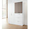 Armoire à portes battantes BEXXSTAR, en bois, 6 hauteurs de classeur, l. 800 x P 445 x H 2225 mm, blanc