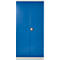 Armoire à portes battantes - en acier – l. 916 x P 422 x H 1950 mm - 5 HC - 4 tablettes – verrouillable - gris clair RAL 7035/bleu gentiane RAL 5010