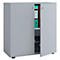 Armoire à portes battantes, en bois, 2 OH, poignées, tablette réglable en hauteur, L 700 x P 400 x H 740 mm, gris